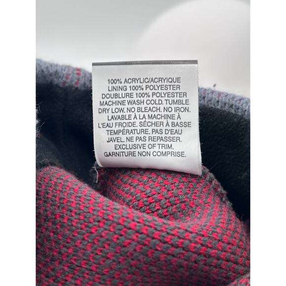 B Hat Beanie Gray Red and Black Cap Unisex - Picture 4 of 4